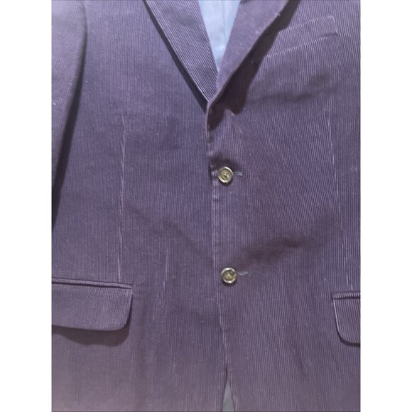 Lands End Royal Purple 100% WOOL Corduroy Blazer Sport Coat‎ Jacket Mens 41R - Picture 3 of 16